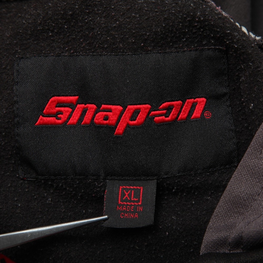 Snap On Hoodie Pullover Mens XL Black Gray Red Quarter Zip Kangaroo Pocket Work - Picture 5 of 11